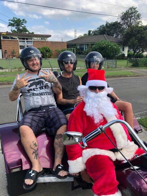 Santa photos wild ride australia santa rides trike tours motorcycle tours christmas